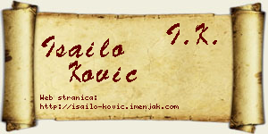Isailo Ković vizit kartica